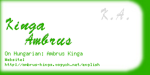 kinga ambrus business card
